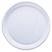 Одноразовые тарелки Стандарт плоские d=220мм, Компл 100шт, Лайма, белые, ПП, для хол/гор, 602649
