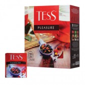 Чай черный TESS (Тесс) "Pleasure", с шиповником и яблоком, 100 пакетиков по 1,5г, ш/к 09198