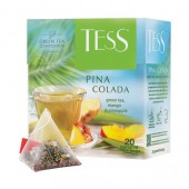 Чай зеленый TESS (Тесс) "Pina Colada", с ароматом тропических фруктов, 20 пирамидок по 1,8г,ш/к07873