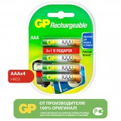 Аккумулятор GP 1000 мАч, AAA, 4 шт/уп Аккумулятор GP 1000 мАч, AAA, 4 шт/уп