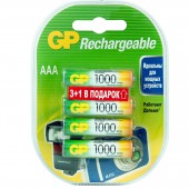 Аккумулятор GP 1000 мАч, AAA, 4 шт/уп Аккумулятор GP 1000 мАч, AAA, 4 шт/уп