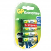 Аккумулятор GP 1000 мАч, AAA, 4 шт/уп Аккумулятор GP 1000 мАч, AAA, 4 шт/уп