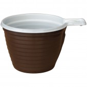 Чашки одноразовые для кофе OfficeClean полипропилен, бело-коричневые, 180мл, 50шт.