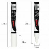 Маркер меловой UNI PWE-5M, белый, 1.8-2.5 мм Маркер меловой UNI PWE-5M, белый, 1.8-2.5 мм