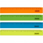 Линейка 20см Attache 4 шт/уп цвет в ассортименте Линейка 20см Attache 4 шт/уп цвет в ассортименте