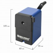 Точилка механическая Brauberg "RoboBlue", металлический механизм, чёрный/синий Точилка механическая Brauberg "RoboBlue", металлический механизм, чёрный/синий