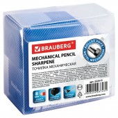 Точилка механическая Brauberg "RoboBlue", металлический механизм, чёрный/синий Точилка механическая Brauberg "RoboBlue", металлический механизм, чёрный/синий