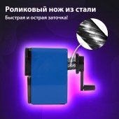 Точилка механическая Brauberg "RoboBlue", металлический механизм, чёрный/синий Точилка механическая Brauberg "RoboBlue", металлический механизм, чёрный/синий