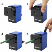 Точилка механическая Brauberg "RoboBlue", металлический механизм, чёрный/синий Точилка механическая Brauberg "RoboBlue", металлический механизм, чёрный/синий