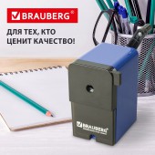 Точилка механическая Brauberg "RoboBlue", металлический механизм, чёрный/синий Точилка механическая Brauberg "RoboBlue", металлический механизм, чёрный/синий