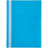 Папка-скоросшиватель пластик, А4, 120мкм, голубая с прозр. верхом
