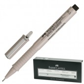 Ручка капиллярная Faber-Castell "Ecco Pigment", корпус серый, толщина письма 0,5 мм, черная, ст.10