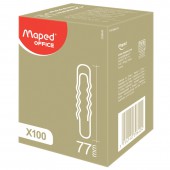 Скрепки 77 мм, Maped, никелированные, гофрированные, 100шт/уп., картонная упаковка, ст. 20 Скрепки 77 мм, Maped, никелированные, гофрированные, 100шт/уп., картонная упаковка, ст. 20