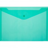 Папка-конверт на кнопке,А4 зеленая 0.18 мм (10 штук в упаковке)
