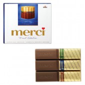 Набор шоколадных конфет Merci, ассорти из молочного шоколада, 250г, картонная коробка
