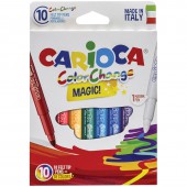 Фломастеры 9+1=10цв., "Carioca "Color Change", меняющие цвет, картон.упак., европодвес