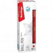 Ручка шариковая Berlingo "xGold", красная, 0,7мм, игольчатый стержень, грип