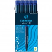 Маркер перманентный Schneider "Maxx 133" синий, скошенный, 4мм