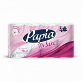 Бумага туалетная Papia "Deluxe", 4х- слойн.,  8шт., тиснение, белая Бумага туалетная Papia "Deluxe", 4х- слойн.,  8шт., тиснение, белая