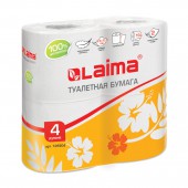 Бумага туалетная бытовая, спайка 4 шт., 2-х слойная (4х19 м), Лайма, белая Бумага туалетная бытовая, спайка 4 шт., 2-х слойная (4х19 м), Лайма, белая
