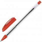 Ручка шариковая масляная Brauberg "Rite-Oil", корпус прозрачный, узел 0,7 , линия 0,35 мм, красная,