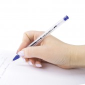 Ручка шариковая масляная Офисмаг, корпус прозрачный, узел 0,7 мм, линия 0,35мм, синяя