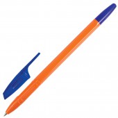 Ручка шариковая Brauberg "X-333 Orange", корпус оранжевый, узел 0,7 мм, линия 0,35 синяя