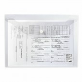 Папка-конверт на кнопке,Staff, А4, 340х240 мм, прозрачная, до 100 листов, 0,12мм