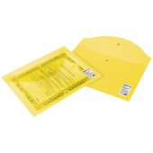 Папка-конверт на кнопке,Staff, А4, 340х240 мм, прозрачная, желтая, до 100 листов, 0,12мм