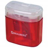 Точилка Brauberg "Chief" с контейнером, пластиковая, прямоугольная, 2 отверстия, крышкой, ассорти Точилка Brauberg "Chief" с контейнером, пластиковая, прямоугольная, 2 отверстия, крышкой, ассорти