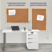Доска пробковая Brauberg для объявлений, 60х90 см, деревянная рамка, гарантия 10 лет, Россия