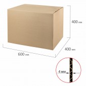 Гофроящик, длина 600, ширина, 400, высота 400мм, марка Т22, профиль С, Fefco 0201 / ГОСТ, исполнение А Гофроящик, длина 600, ширина, 400, высота 400мм, марка Т22, профиль С, Fefco 0201 / ГОСТ, исполнение А