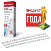 Пружины пластиковые для переплета Brauberg, комплект 100 шт., 8 мм, сшивания 21-40 листов, белые Пружины пластиковые для переплета Brauberg, комплект 100 шт., 8 мм, сшивания 21-40 листов, белые