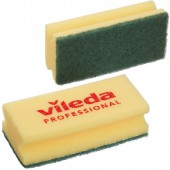 Губка "Vileda", для любых поверхностей, желтые, зеленый абразив, 7х15см, 10шт/уп., 101397