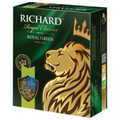 Чай Richard "Royal Green", зеленый, 100 пакетиков по 2 г, 610150 Чай Richard "Royal Green", зеленый, 100 пакетиков по 2 г, 610150