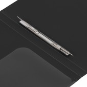Папка с металлическим скоросшивателем и внутренним карманом Brauberg диагональ, черная, до 100 листов, 0,6 мм