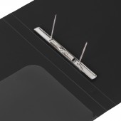Папка с металлическим скоросшивателем и внутренним карманом Brauberg диагональ, черная, до 100 листов, 0,6 мм