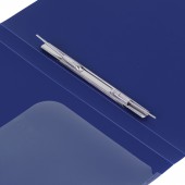 Папка с металлическим скоросшивателем и внутренним карманом Brauberg диагональ, темно-синяя, до 100 листов, 0,6 мм