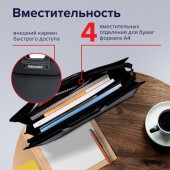 Папка-портфель пластик Brauberg, 390х320х120 мм, фактура под дерево, 4 отделения, черный Папка-портфель пластик Brauberg, 390х320х120 мм, фактура под дерево, 4 отделения, черный