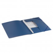 Папка на резинках,  Brauberg, Стандарт, синяя, до 300 листов, 0,5 мм