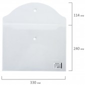 Папка-конверт на кнопке,Brauberg, А4, прозрачная, до 100 листов, 0,15 мм