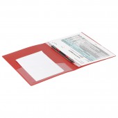 Папка с металлическим скоросшивателем и внутренним карманом Brauberg "Contract", красная, до 100 л., 0,7 мм