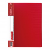 Папка с боковым металлическим прижимом и внутренним карманом Brauberg "Contract", красная, до 100 л., 0,7 мм