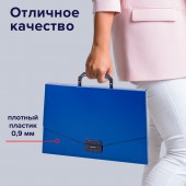Папка-портфель пластик Brauberg Energy, А4, 256х330 мм, без отделений, синий Папка-портфель пластик Brauberg Energy, А4, 256х330 мм, без отделений, синий