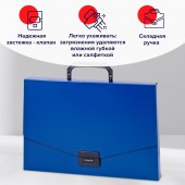 Папка-портфель пластик Brauberg Energy, А4, 256х330 мм, без отделений, синий Папка-портфель пластик Brauberg Energy, А4, 256х330 мм, без отделений, синий