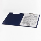 Папка-планшет Brauberg "Contract" плотная, с верхним прижимом и крышкой, А4, пластик синий, до 80 л., 1,5 мм
