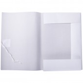 Папка для бумаг с завязками OfficeSpace, картон мелованный, 380г/м2, белый, до 200л