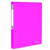 Папка 40 вкладышей Brauberg "Neon", 25 мм, неоновая розовая, 700 мкм