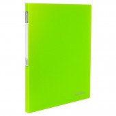 Папка с металлическим скоросшивателем и внутренним карманом Brauberg "Neon", 16мм, зеленая, до 100 листов, 0,7 мм