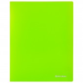 Папка с металлическим скоросшивателем и внутренним карманом Brauberg "Neon", 16мм, зеленая, до 100 листов, 0,7 мм